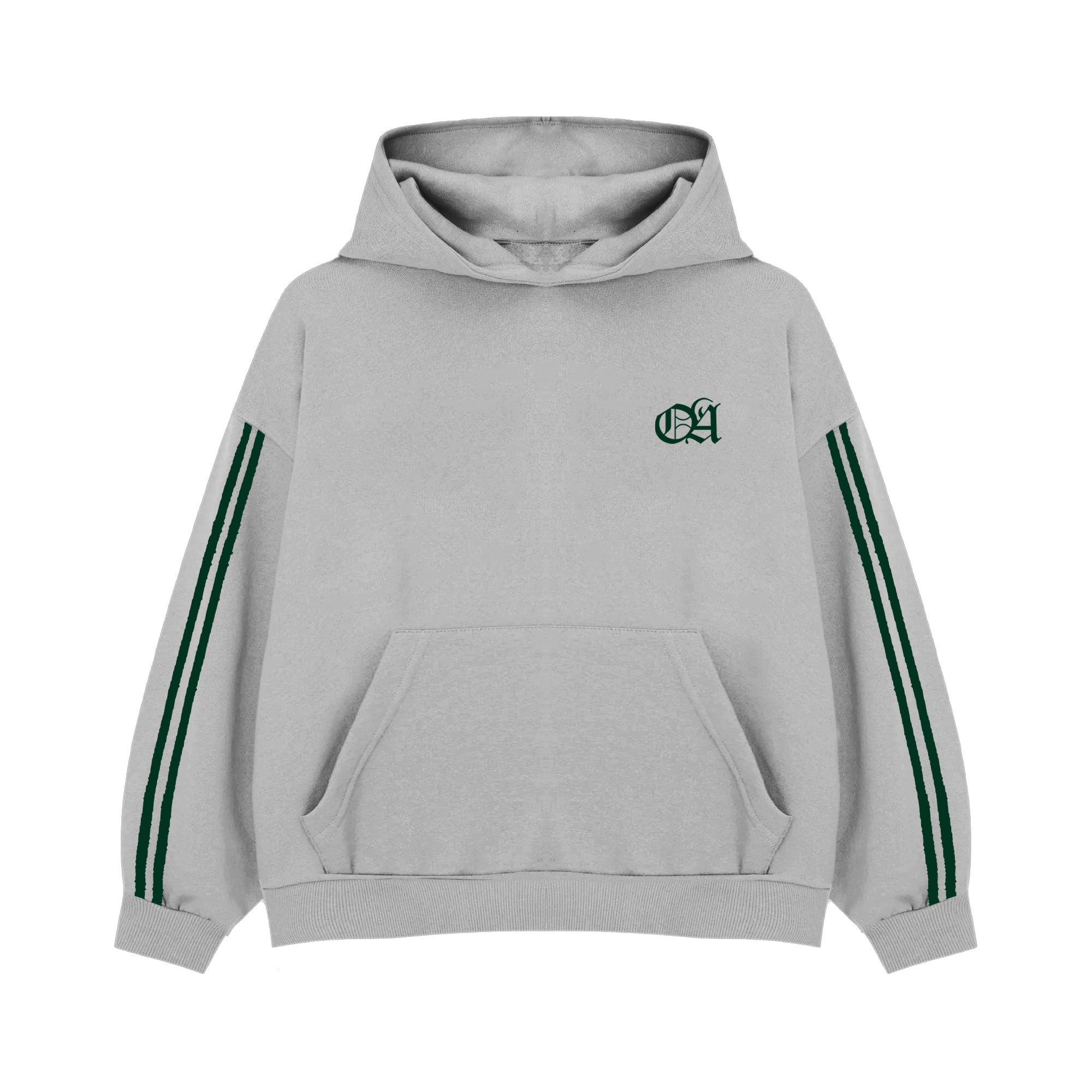 LAURA DOUBLE GREEN GREY HOODIE