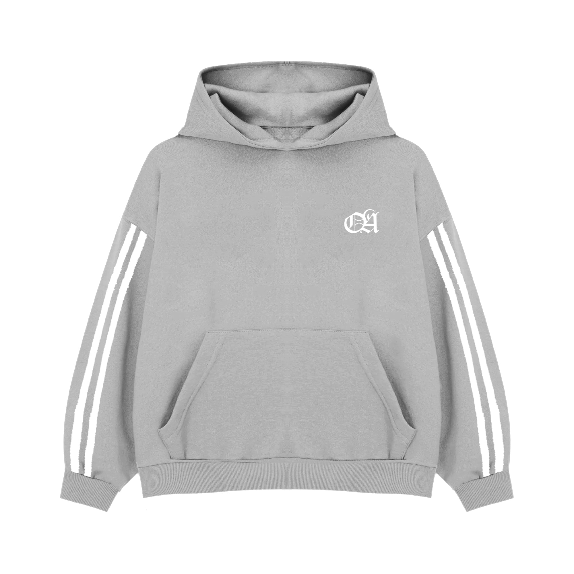 LAURA DOUBLE WHITE GREY HOODIE